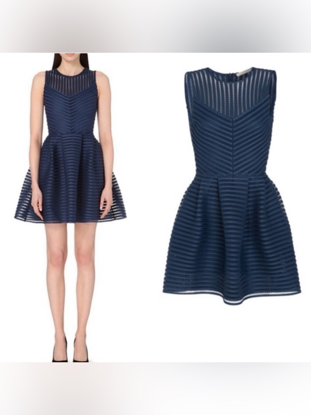 Maje Renazzo Mesh Skater Navy
Blue Mini Dress (Size: 1)